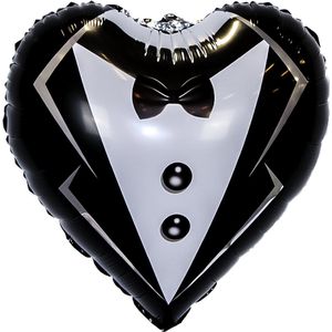 Valentijn Versiering I Love You Hartjes Ballonnen Huwelijk Decoratie Folie Ballon Hart Zwart Smoking 45 Cm – 1 Stuk