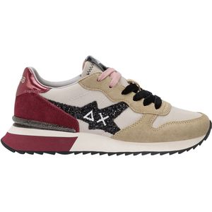 Sun68 - Stargirl Glitter Logo - Sneaker - Beige/Bordeaux