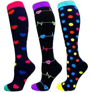 Set van 3 paar Compressiesokken - sokken - maat L/XL - Compressie sportsokken - hardloop sokken - Kniekousen - LOUZIR