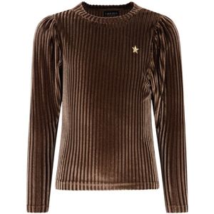 Like Flo - Esmay Flo girls velvet top choco - Choco - Maat 104