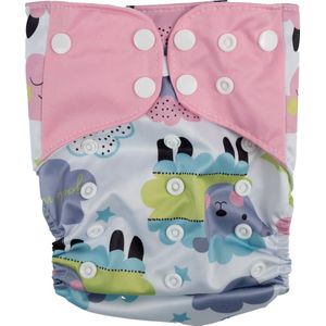 Honeybears – Zwemluier wasbaar – Baby zwemluiers – Wasbare & Verstelbare zwemluier – Zwemluier baby - Rose met schaapjes – 0-3 jaar