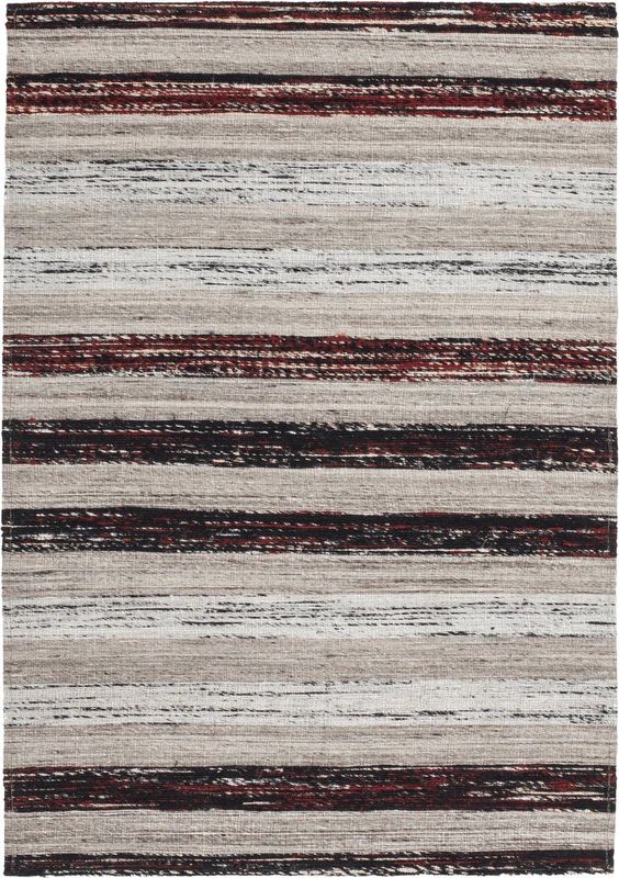 Wollen Vloerkleed - Duarte - Zwart/Wit - 120x170 cm - Handgeweven Jacquard-Kilim