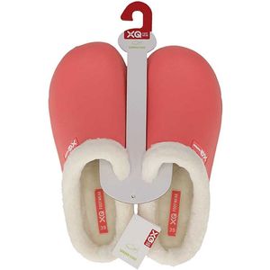 XQ tuinklompen dames - coral uni - met bont - maat 38