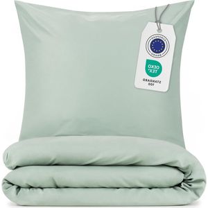 200 x 200cm - Groene Superzachte Beddengoedset met 2 Kussenslopen 80 x 80cm dekbedovertrek 160x200