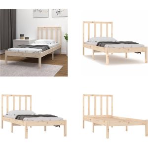 vidaXL Bedframe massief grenenhout 90x190 cm 3FT Single - Bedframe - Bedframes - Bed - Bedbodem