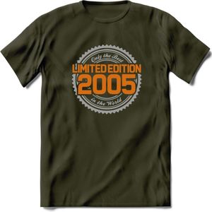 2005 Limited Edition Ring T-Shirt | Zilver - Goud | Grappig Verjaardag en Feest Cadeau Shirt | Dames - Heren - Unisex | Tshirt Kleding Kado | - Leger Groen - XL