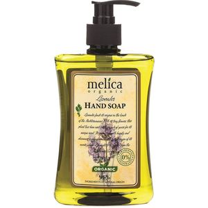 MELICA ORGANIC Biologische HYDRATERENDE KALMERENDE Uitzonderlijk Milde 96% Natuurlijke LAVENDEL EXTRACT Vloeibare ZEEP / Handzeep voor ELK en Gevoelige Huid zonder Parabenen, SLS met pomp 500ml