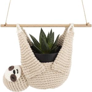 Hangende plantenbak luiaard - Woondecoratie voor binnen en buiten - Plantenhanger cadeau-idee - Luiaardliefhebbers - Dierenmuur plantenbak 10 cm