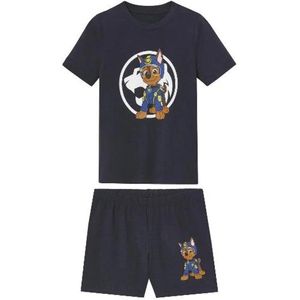 Paw Patrol - Shortama - Pyjama Kinderen - Korte Mouw - 100% Katoen - Marineblauw