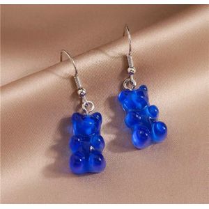 Akyol - beer oorbellen - Donker blauw - Beertje - Cadeau - Sieraad - sieraad voor meisje - oorbellen