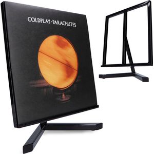 LP Vinyl Houder Standaard Classic - Rek Opbergsysteem / Platenhouder / Platenrek - Woondecoratie - Hoogglans Zwart Metaal