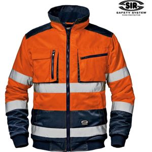 SIR SAFETY MORGAN BLOUSON Hi-Vis Oranje Orange Werkjas Veiligheidjas - Reflecterende Werkjas met Multifunctionele Praktische Zakken