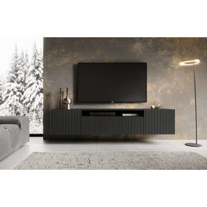 Noemi TV meubel - hangende kast - breedte 200 cm - zwart - woonkamermeubel - modern - Maxi Maja