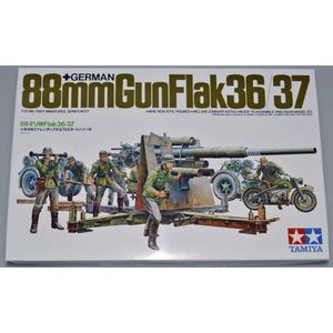 1:35 Tamiya 35017 German Flak 8,8 Kanone with Motorcycle Plastic Modelbouwpakket