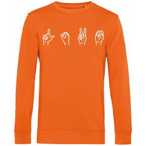 7431 - Sweater - Gebarentaal; Love-Pure Orange-S