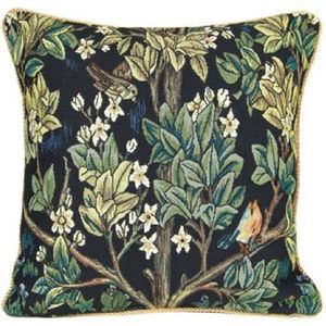 Signare Kussenhoes - Gobelin - Morris - Tree of Life Blauw - 45 cm