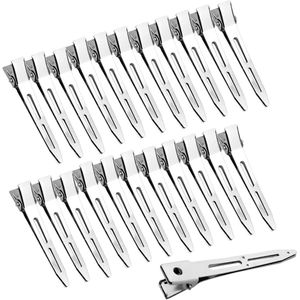 JGS Premium - Metalen Krul Clips voor Haarstyling - Set van 50 Stuks - Zilverkleurig - Kapper Accessoires - Haarclips voor Meisjes en Vrouwen