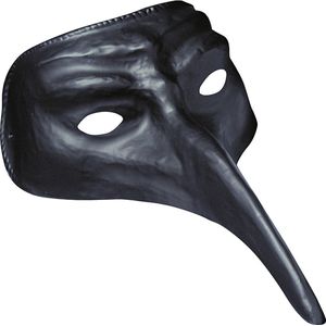WIDMANN - Masker met lange neus zwart voor volwassenen - Maskers > Half maskers