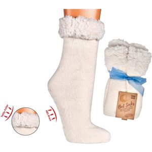 Bedsokken | dames sokken | kleur wit | Anti slip | maat 36-41 | per 2 paar