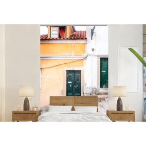 Deur - Hout - Groen - Architectuur - Behangpapier