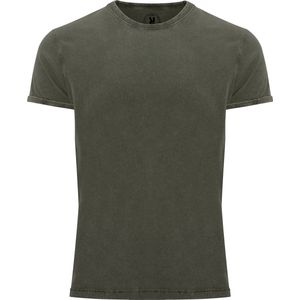 Leger Groen t-shirt met jeans effect en ronde hals model Husky Merk Roly maat XXL