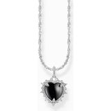 Thomas Sabo - Halsketting - Gerecycled Zilver - 40 - 45 cm - Gezwarte Textuur