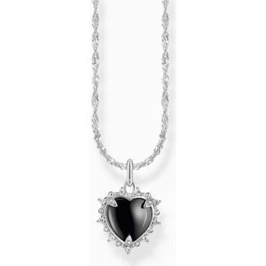 Thomas Sabo - Halsketting - Gerecycled Zilver - 40 - 45 cm - Gezwarte Textuur