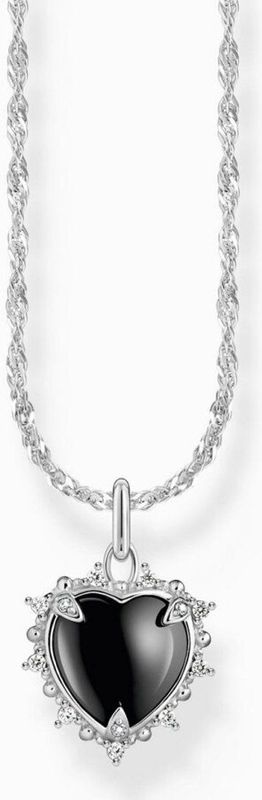 Thomas Sabo - Halsketting - Gerecycled Zilver - 40 - 45 cm - Gezwarte Textuur