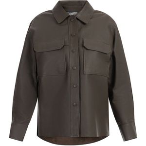 DreiMaster - Vintage - Leren Overhemd - Taupe