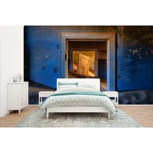 Zand - Blauw - Deur - Architectuur - Behangpapier