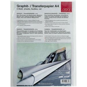 Wit grafietpapier - Carbonpapier - Overtrek papier witte inkt - A4 - 21x29,7cm - 5 stuks