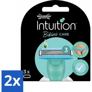 2 x Wilkinson Intuition - Navulmesjes - Bikini Care Duo - Praktisch - 3 mesjes - Scheermesjes - Intieme Zone - Bikini Lijn - Gevoelige Huid - Scheermes