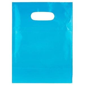 Draagtassen Plastic Blauw 22,9x30,5cm 60 Micron LDPE (100 stuks)