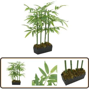 vidaXL Kunstplant Bamboe - 80 cm - 240 bladeren Kunstbamboe - Bamboeplant - Groene Plant - Kamerplant - Decoratieve Plant