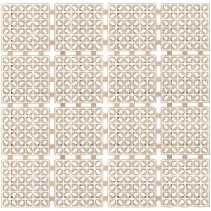 - Antislip badmat 60 x 60 cm met afvoergaten en sterke zuigkracht- Wasbare rubberen douchemat voor ouderen en kinderen met sterrenpatroon