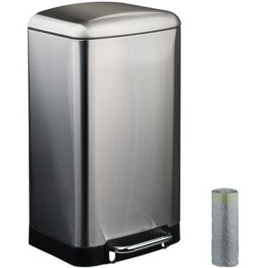Pedaalemmer - RVS - 30 Liter - Met Binnenemmer - Zilver