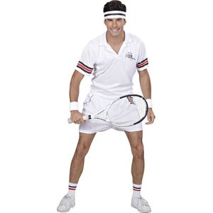 Widmann - Tennis Kostuum - Wimbledon Tennisspeler - Man - Wit / Beige - Medium - Carnavalskleding - Verkleedkleding