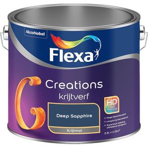Flexa - Creations Muurverf Krijt - Deep Sapphire - Kleur van het jaar 2025 - Mengverf - 2.5 Liter
