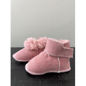 Noordiq - Babyslofjes/pantoffels Schapenvacht Leer - Roze - Maat 0-6 Maanden