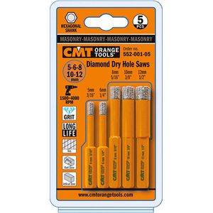 5-dlg set diamant droogboor voor marmer; graniet; keramiek