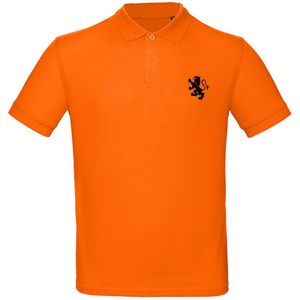 Cadeautip! Polo shirt WK voetbal met Nederlandse vlag | Oranje Polo | EK Polo | Unisex Polo met witte bedrukking | Oranje polo met bedrukking | Maat XS
