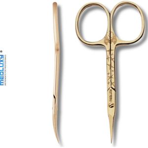 MEDLUXY® Expert - Nagelriemschaar - Gebogen - 9.5 cm - Gold Limited Edition - INOX - PM0643 - huid- en vellenschaartje, Nagelriemknipper, Cuticle Cutter, nagelriem schaar