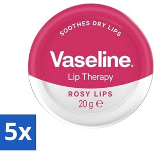 5 x Vaseline - Rosy Lips - Lip Therapy - Verzorgend - 20 g - Lippen Glans - Vaseline