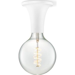 Home Sweet Home - Moderne plafondlamp Horn voor lampenkap - Wit - 12/12/11.5cm - geschikt voor E27 LED lichtbron