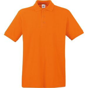 3-Pack maat M oranje polo shirt premium van katoen voor heren - Polo t-shirts voor heren