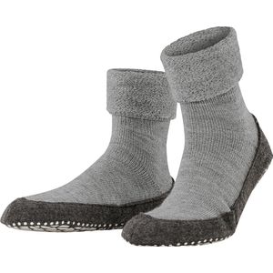 FALKE Cosyshoe antislip noppen merino wol huissokken pantoffels heren grijs - Maat 43-44