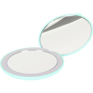 LED spiegel - Make-up Spiegel voor op Reis-10X vergroting – Mini spiegel - inklapbaar-Daglicht LED-Draagbaar-Groen
