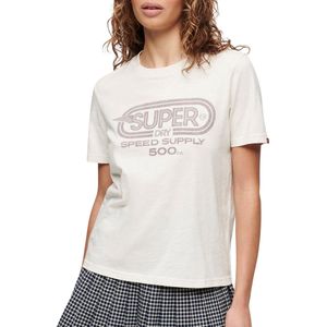 Superdry Archive Kiss Print T-shirt Vrouwen - Maat 40