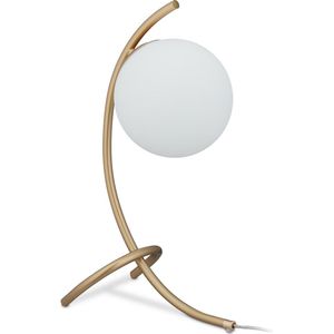 Relaxdays tafellamp goud - nachtlamp - E27 fitting - design - lamp woonkamer - sfeerlamp