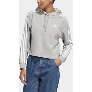 adidas Sportswear Essentials 3-Stripes French Terry Crop Hoodie - Dames - Grijs - S